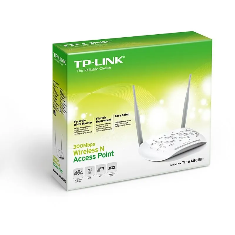 WiFi точка доступа TL-WA801ND 300M Wireless N Access Point, Qualcomm, 2.4GHz, 802.11b/g/n, Passive PoE Supported, AP/Client/Bridge/Repeater, Multi-SSID, 2 detachable antennas#2