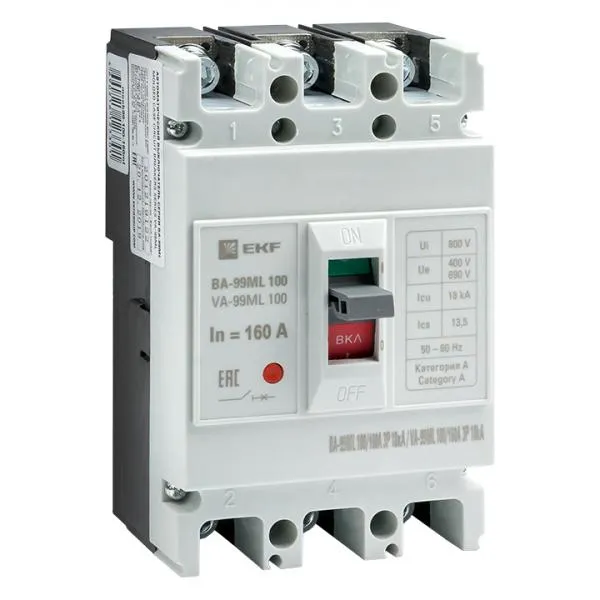 Автоматический выключатель ВА-99МL 100/160А 3P 18кА EKF#1