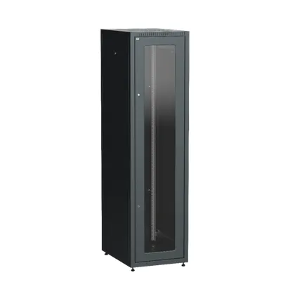 Шкаф серверный 42U 600х800мм двери 2шт стек. и метал. чер.#1