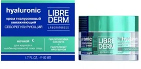 Librederm eco-refill гиалуроновый крем увлажняющий себорегулирующий ночной для жирной кожи 50 мл#1