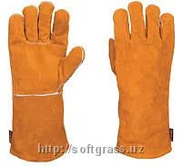 Длинные кожаные защитные перчатки#2