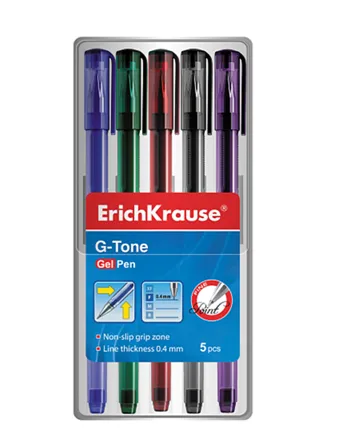 Ручка гелевая ErichKrause® G-Tone (футляр 5 шт.)#1