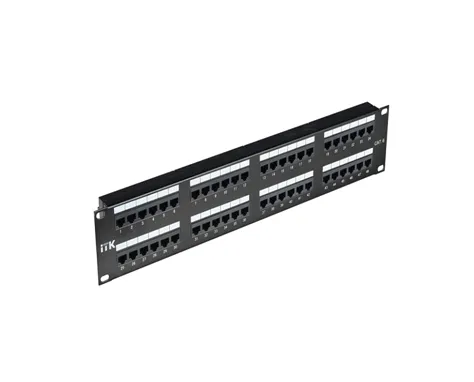 ITK 2U патч-панель кат.6 UTP, 48 портов (Dual), с кабельным органайзером#1