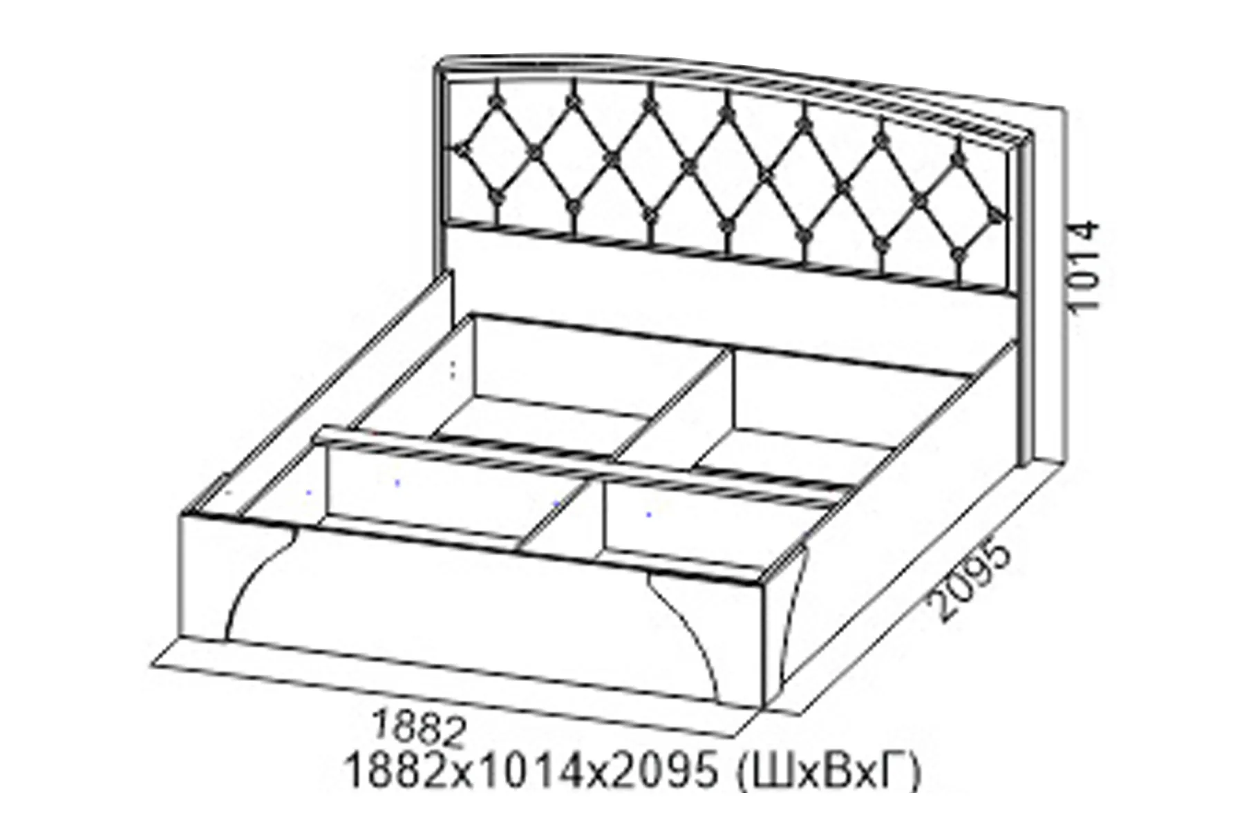 Двуспальная кровать "Лагуна 7"#2