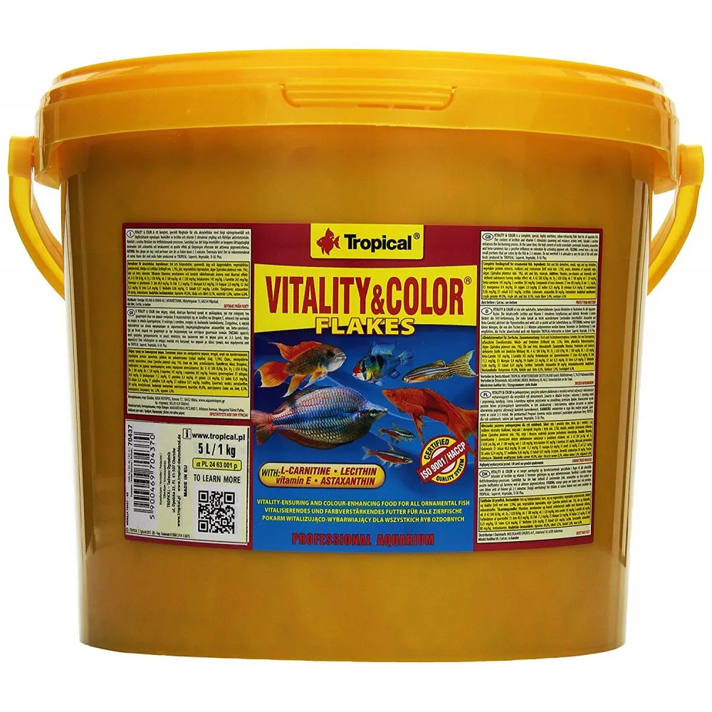 Корм для аквариумных рыб vitality & color flakes#1