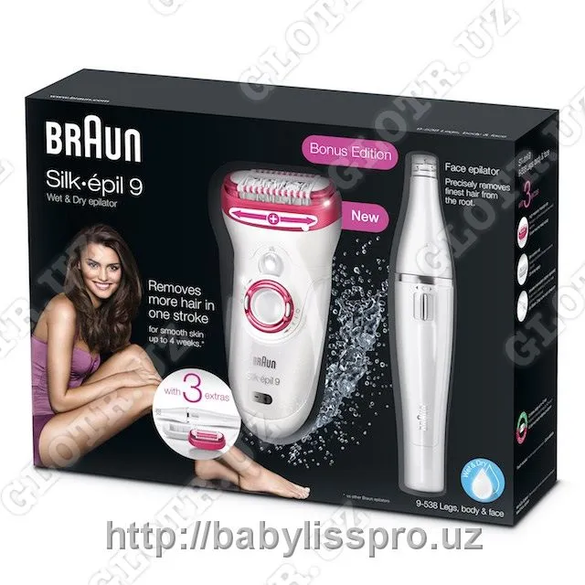 Braun Silk-épil 9 9538 Wet&Dry + Эпилятор для лица#1
