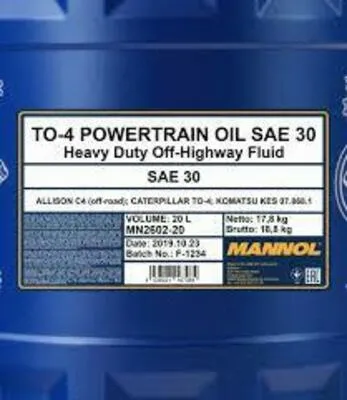 Моторное масло Mannol_TO-4 Powertrain Oil SAE 30 __ 20 л#1