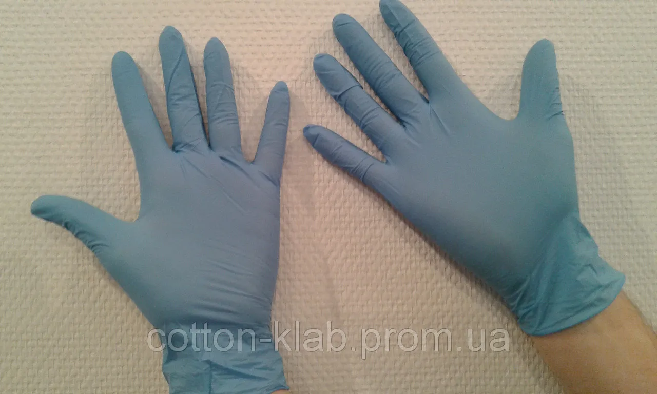 Перчатки одноразовые нестерильные, нитриловые L синие (WRP/Малайзия)#2