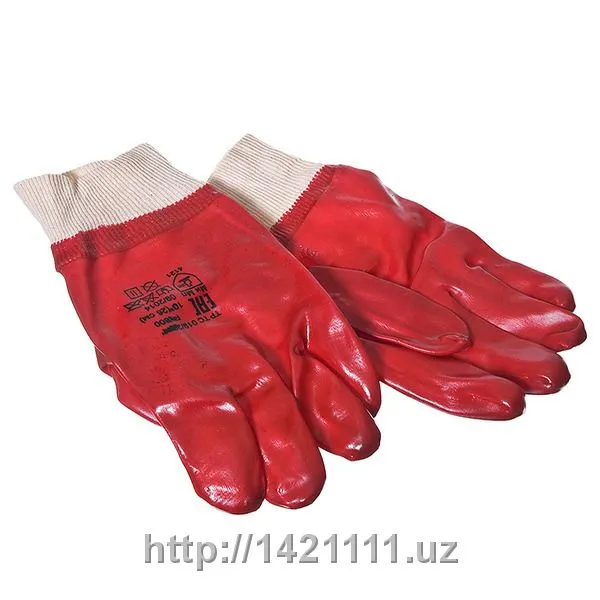 Резиновые перчатки облитые ПВХ манжета на резинке#1