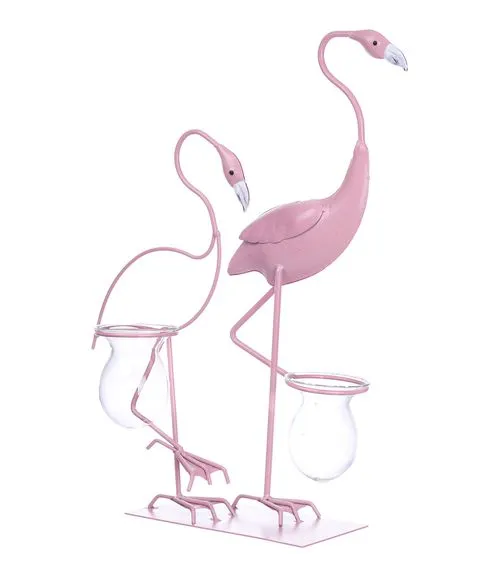 Декоративная  композиция "Розовый фламинго" с  2 колбами (46 см)#2