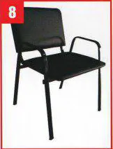 Стул-кресло на металлическом каркасе с подлокотником#1