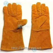 Длинные кожаные защитные перчатки#3