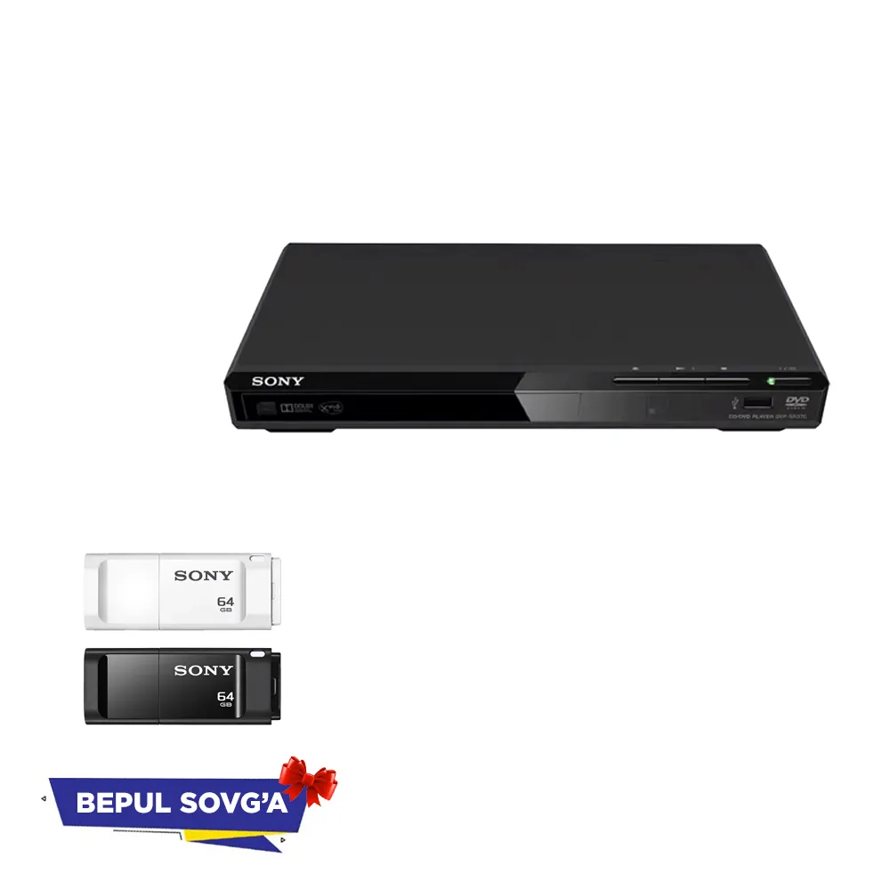 Компактный и тонкий проигрыватель Sony DVD | DVP-SR370 + USB флеш 32 GB в подарок!#1