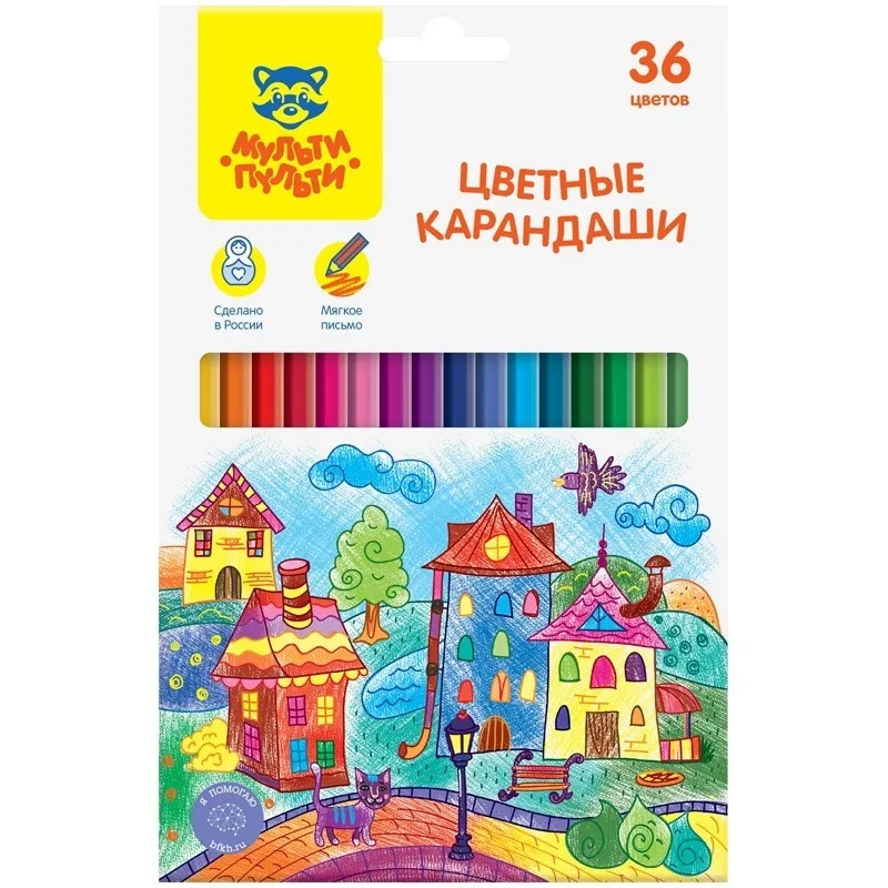 Карандаши цветные Мульти-Пульти "Невероятные приключения", 36 цветов, шестигранные#1