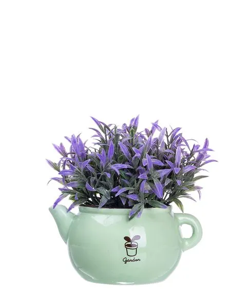 Декоративный керамический чайник с цветком ( 12 см) №297#1