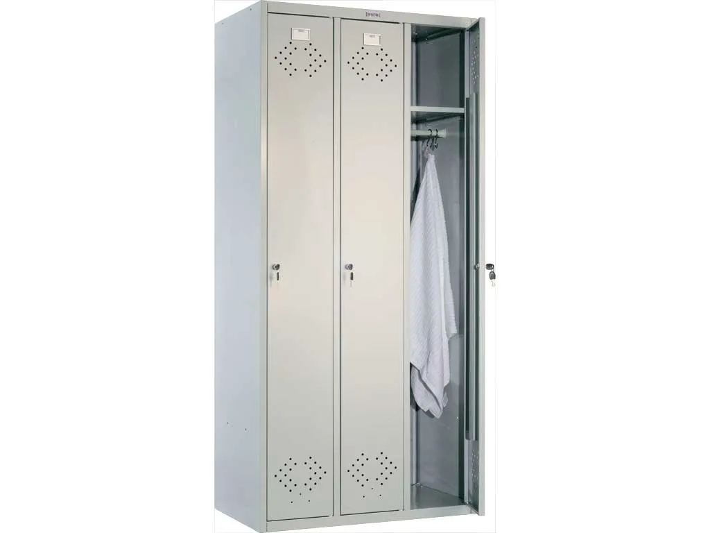 Шкаф металлический для одежды трехсекционный#2