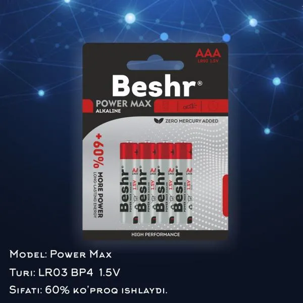 Батарейки BESHR POWER MAX ALKALINE LR6 1.5V#4