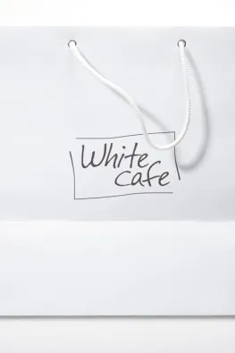 Бумажный пакет для кафе white cafe#1