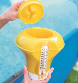 Поплавок-дозатор хлора для бассейна с термометром (желтый), Bestway 58209#1
