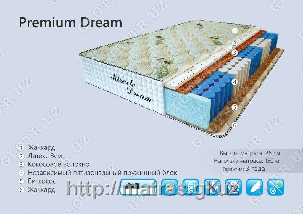 Анатомический матрас Premium Dream#1