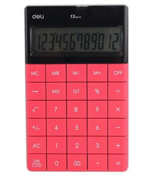 Калькулятор 12 разрядов, красный арт. 1589 (Deli)#1