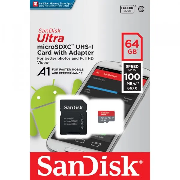 Карта памяти Sandisk Ultra 80 microSDXC 64Gb#2