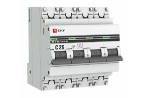Автоматический выключатель 4P 63А (C) 4,5KA ВА 47-63 EKF PROxima