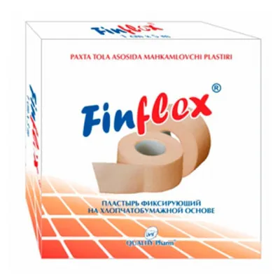 Пластырь медицинский Finflex (Финфлекс), фиксирующий, на хлопчатобумажной основе 3см*3м