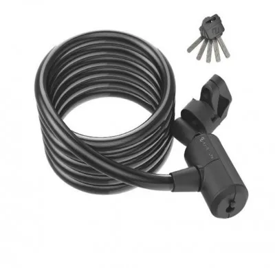 Велодержател SYN Masset Coil Cable Key Lock Black 1si