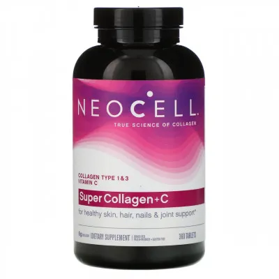 Neocell, Super Collagen + C, Vitamin C bilan 1 va 3-toifa kollagen, 360 tabletka