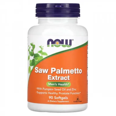 NOW Foods, Saw Palmetto ekstrakti, qovoq urug'i yog'i va sink bilan, 160 mg, 90 kapsula