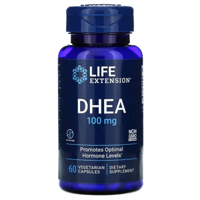 Life Extension, DHEA 100 мг, 60 вегетарианских капсул