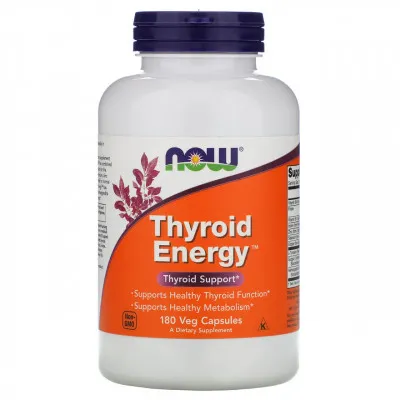 NOW Foods, Thyroid Energy, 180 растительных капсул