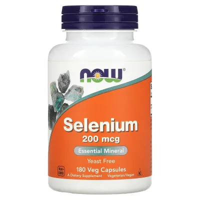 Selenium, Now Foods, 200 mkg, 180 kapsulalar