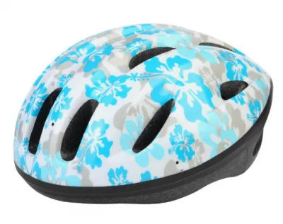 Шлем защитный BS (tape) бело-голубой L