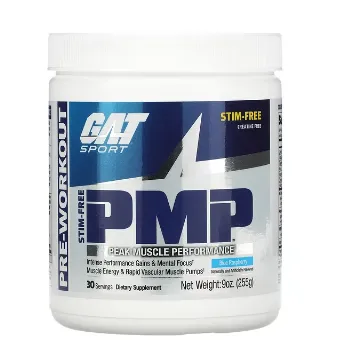 GAT Pre-Workout, PMP, Peak Muscle Workout, Blue Raspberry, 9 oz (255 g)