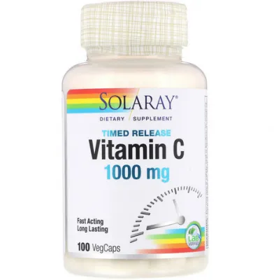 Vitamin C, Solaray, 1000 mg, 100 kapsul
