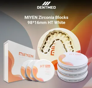 Dental material MIYEN Zirkon bloklari 98*16 mm HT Oq
