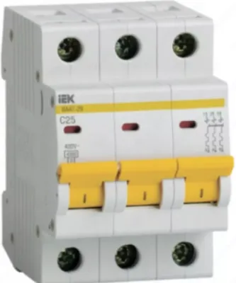 Автоматический выключатель серии ВА 47-29 3P 0.5 А - 6А 4,5 kA IEK х-ка С IEK