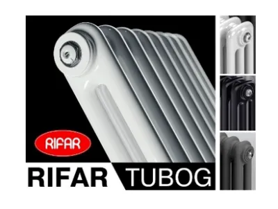 RIFAR TUBOG po'lat quvurli isitish radiatori, termostatik klapansiz pastki markaziy ulanish, (oq), 10 qism, 1-model