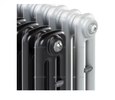 Po'lat quvurli isitish radiatori RIFAR TUBOG, termostatik klapanli pastki bir tomonlama ulanish (antrasit rang), 6 qism, 2-model