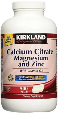 Kaltsiy sitrat, magniy va sink  Kirkland Signature Kirkland Calcium citrate magnesium zinc 500 dona