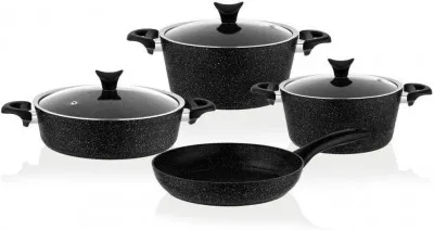 Набор гранитной посуды из 7 предметов, черный  TAC-3455 Mastercook