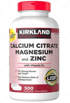 Kaltsiy sitrat, Magnesiya va sink Kirkland imzosi Kirkland kaltsiy sitrat magnezium zinc (500 ta)