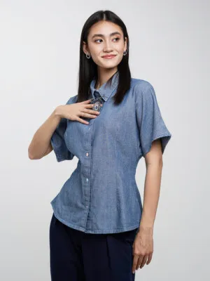 Женская рубашка oversize light blue BJeans gm0338