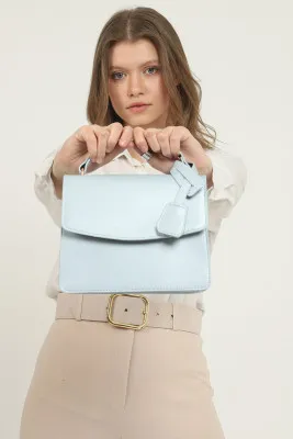 Женская сумка с детализированными ручками и плечевыми ремнями SHK Bag MYZ7895AKS0005 Голубой