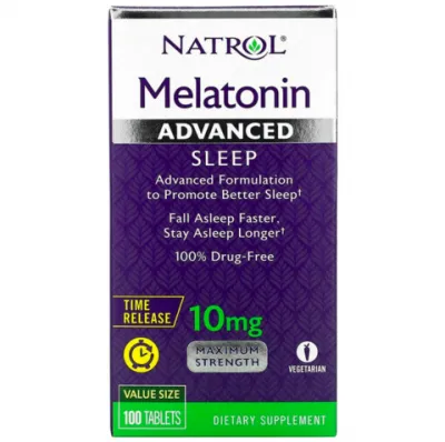 Natrol, Мелатонин, улучшенный сон, медленное высвобождение, 10 мг, 100 таблеток