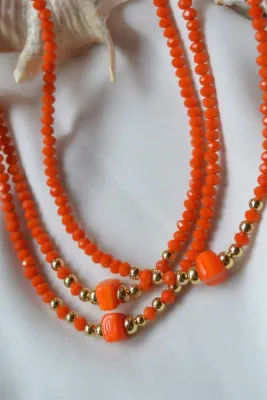 Ожерелье, модель: хрустальный оранжевый камень ti002 Mori