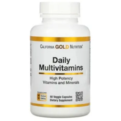Мультивитамины для ежедневного приема California Gold Nutrition, 60 растительных капсул
