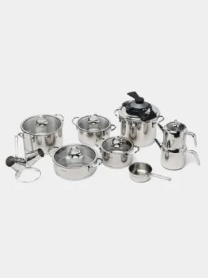 Набор посуды S/Steel O.M.S., серебро, 18 предметов